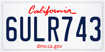 CA license plate 6ULR743