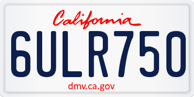 CA license plate 6ULR750