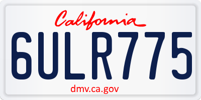 CA license plate 6ULR775