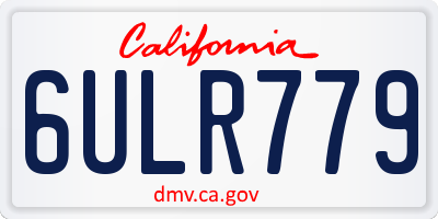 CA license plate 6ULR779