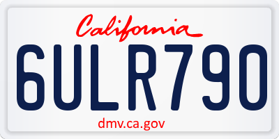 CA license plate 6ULR790