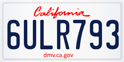 CA license plate 6ULR793