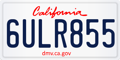 CA license plate 6ULR855
