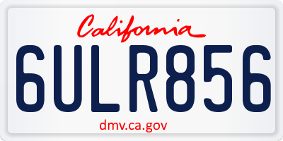 CA license plate 6ULR856