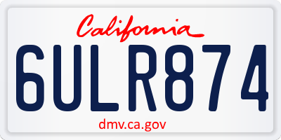 CA license plate 6ULR874