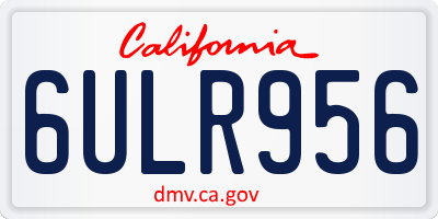 CA license plate 6ULR956