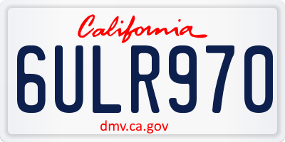 CA license plate 6ULR970
