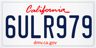CA license plate 6ULR979