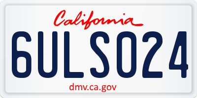 CA license plate 6ULS024