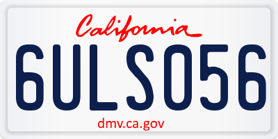 CA license plate 6ULS056