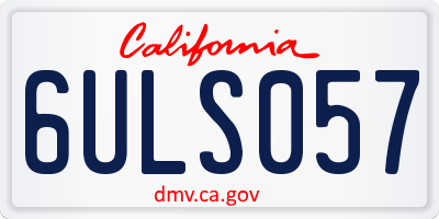 CA license plate 6ULS057