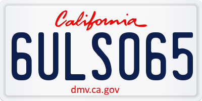 CA license plate 6ULS065