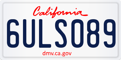 CA license plate 6ULS089
