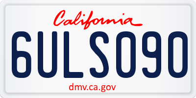 CA license plate 6ULS090