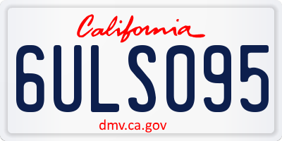 CA license plate 6ULS095