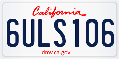 CA license plate 6ULS106