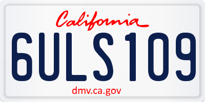 CA license plate 6ULS109