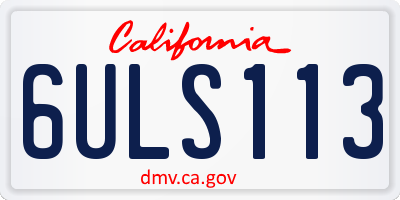 CA license plate 6ULS113