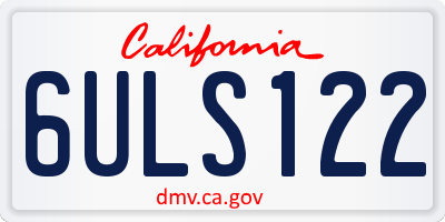 CA license plate 6ULS122