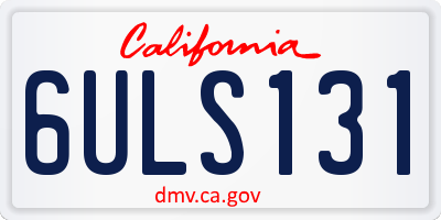 CA license plate 6ULS131