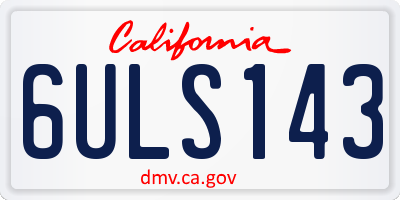CA license plate 6ULS143