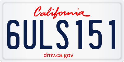 CA license plate 6ULS151