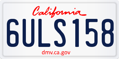 CA license plate 6ULS158