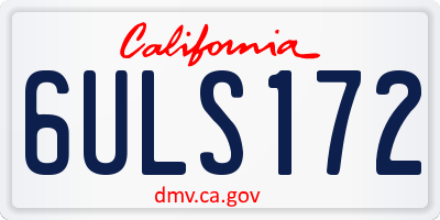 CA license plate 6ULS172