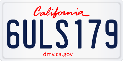 CA license plate 6ULS179