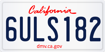CA license plate 6ULS182