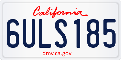 CA license plate 6ULS185