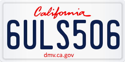 CA license plate 6ULS506