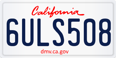 CA license plate 6ULS508
