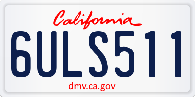 CA license plate 6ULS511
