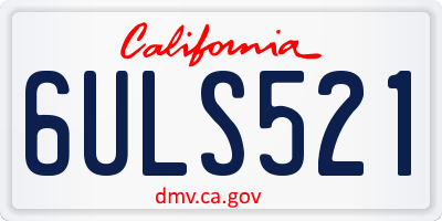 CA license plate 6ULS521