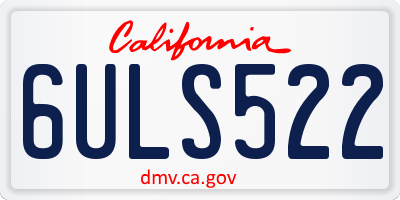 CA license plate 6ULS522