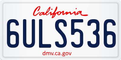 CA license plate 6ULS536