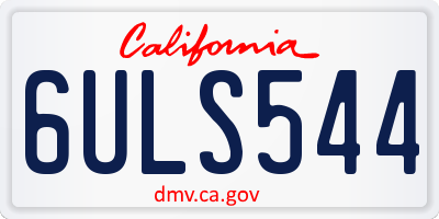 CA license plate 6ULS544