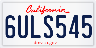 CA license plate 6ULS545
