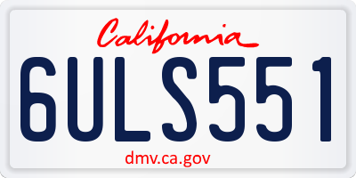 CA license plate 6ULS551