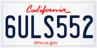 CA license plate 6ULS552