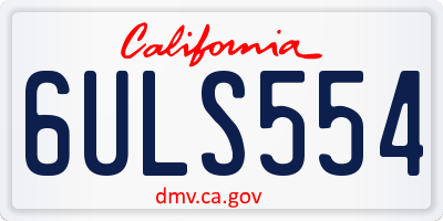 CA license plate 6ULS554
