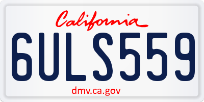 CA license plate 6ULS559