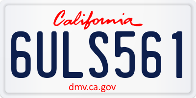CA license plate 6ULS561