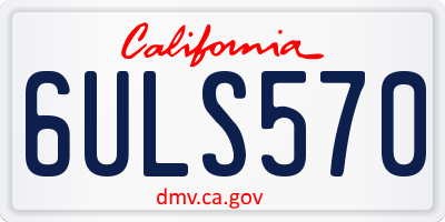 CA license plate 6ULS570