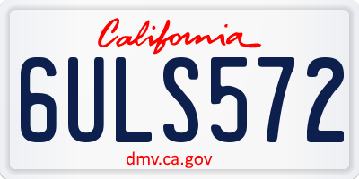 CA license plate 6ULS572