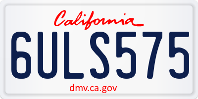 CA license plate 6ULS575