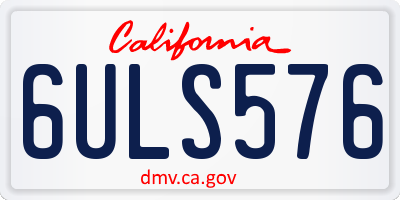 CA license plate 6ULS576