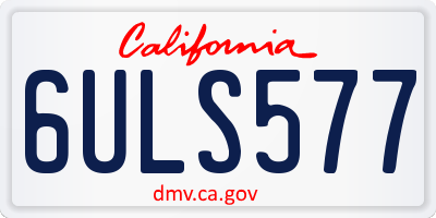 CA license plate 6ULS577