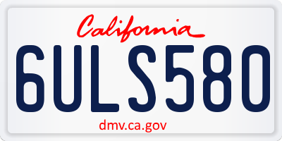 CA license plate 6ULS580